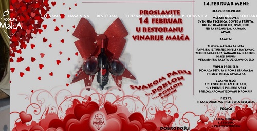 Proslavite 14. februar u restoranu vinarije Malča, Niš